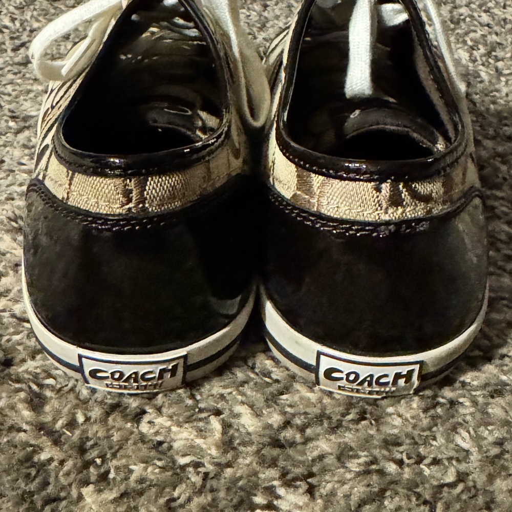 Coach Women's FOLLY classic Tan and Black Signature Sneakers - Picture 11 of 14